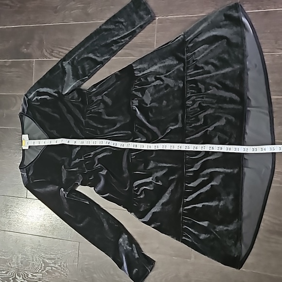 Old Navy Black Velour Tiered Babydoll Long Sleeve Dress, size XL - Picture 9 of 12